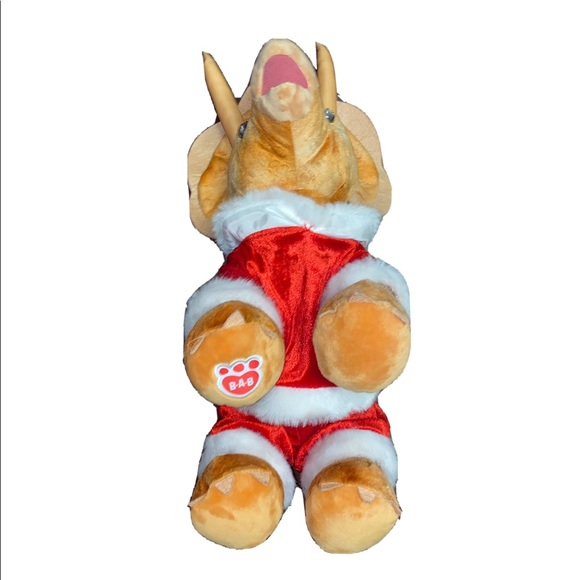 Build A Bear Triceratops Dinosaur Plush Stuffed Animal Retired Christmas BAB - Picture 2 of 8